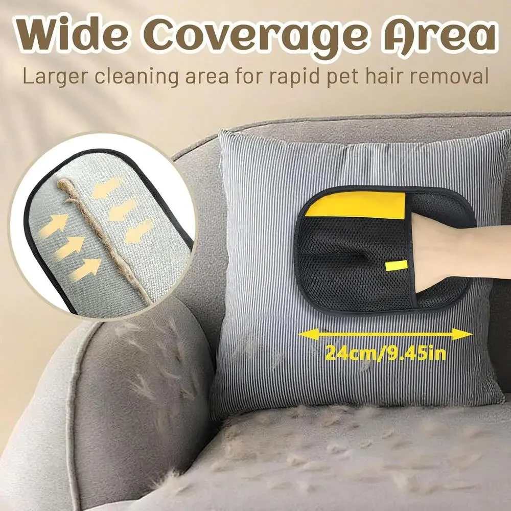 2PC Electrostatic Pet Hair Removal Gloves Brush Double-sided Pet Grooming Gloves